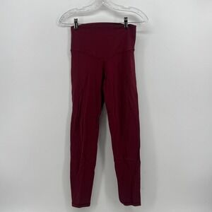 Aerie Chill Play Move Burgundy High Waisted V-Seam Leggings Womens Size Medium